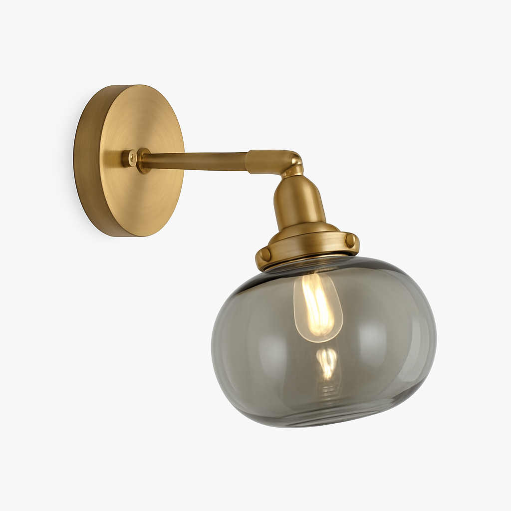 Zyrandis | Modern Metal Arm Glass Shade Wall Light Fixture