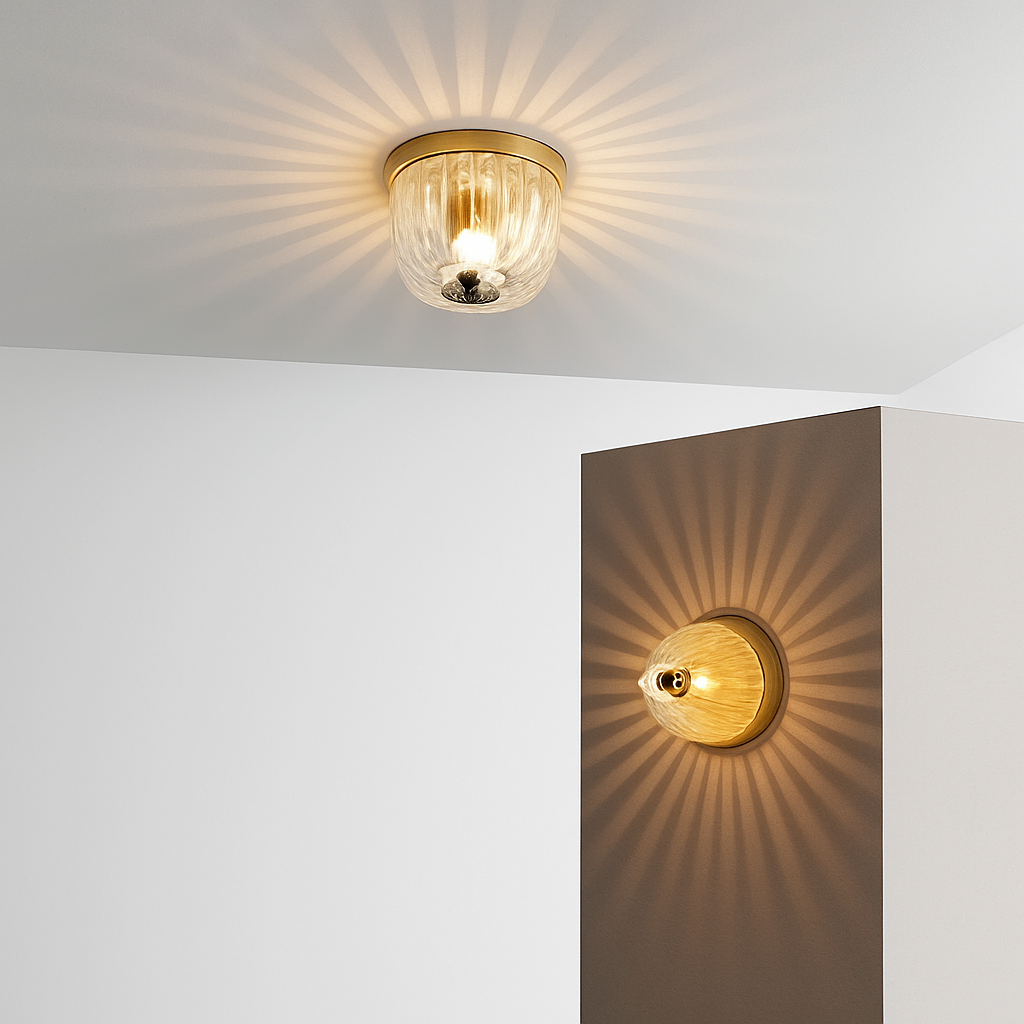 Marquello | Fluted Transparent Glass Bauhaus Inspired Wall Light
