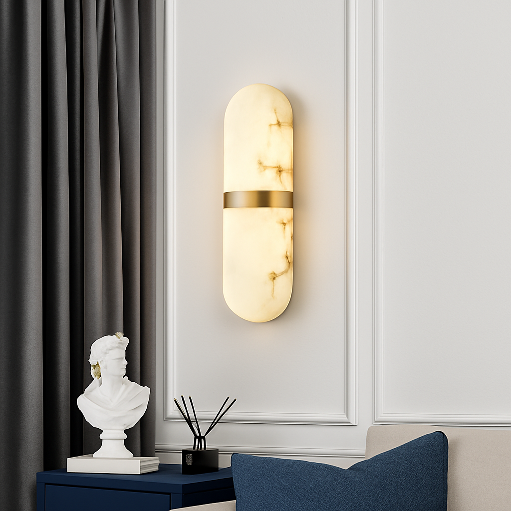 Kendravax | Neoclassic Marbled Texture Curved Wall Light