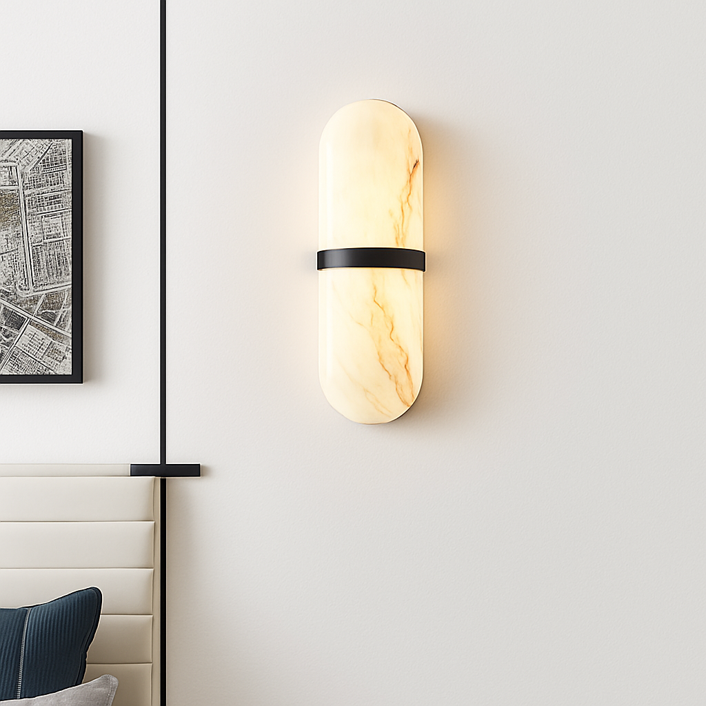 Kendravax | Neoclassic Marbled Texture Curved Wall Light