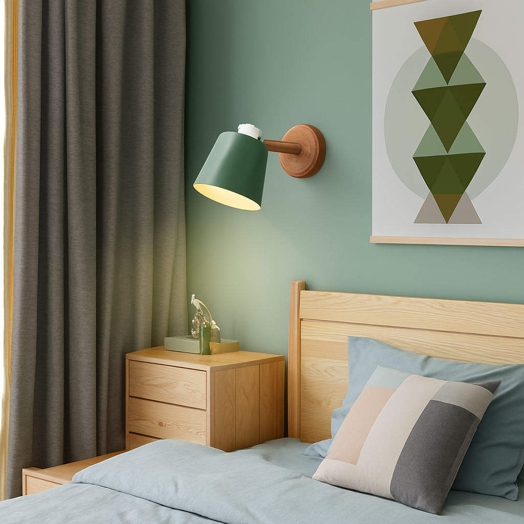 Velmoria | Adjustable LED Metal Wall Light With Wooden Mount