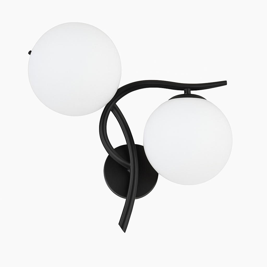 Kynthell | Minimalist Intersecting Sculptural Glass Globe Wall Light