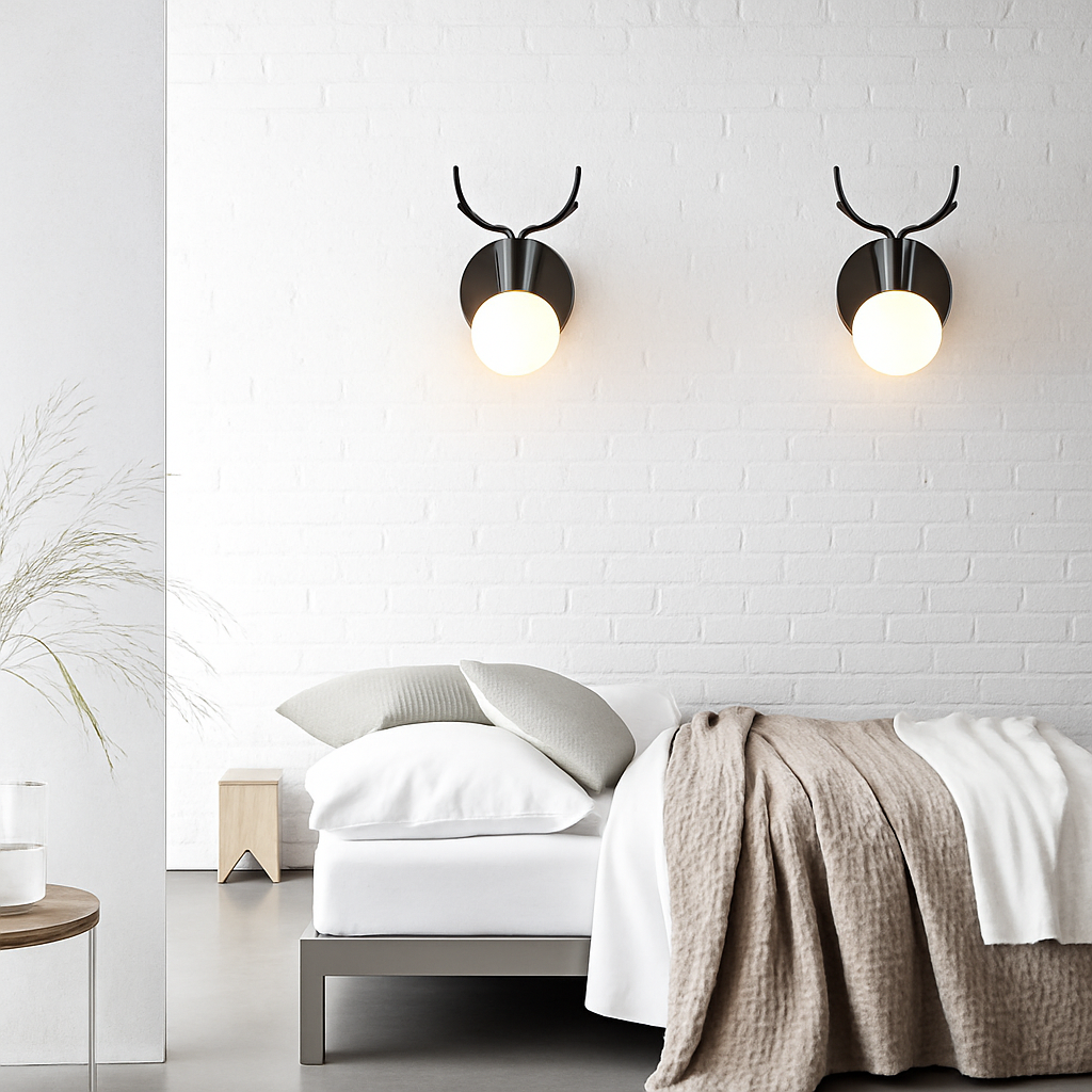 Virello | Sculpted Deer Antler Wood and Metal Modern Wall Light