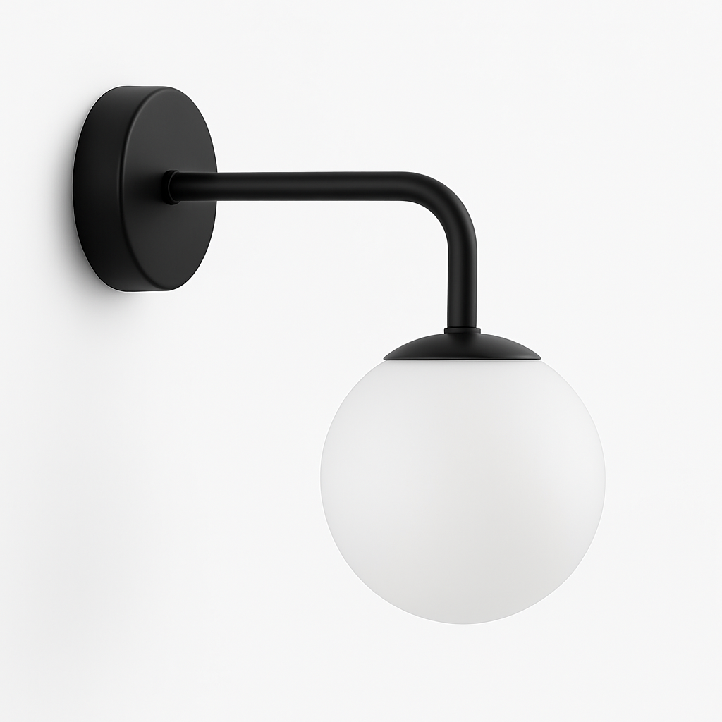 Velentia | Minimalist Frosted Sphere Nordic Glass Wall Light