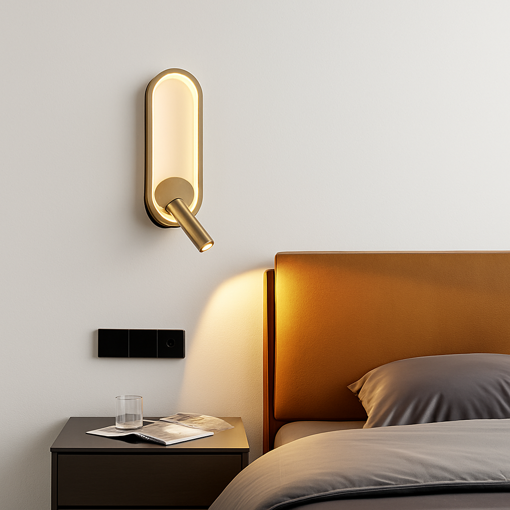 Variven | Rotating Minimalist Reading Wall Light With Reading Spotlight