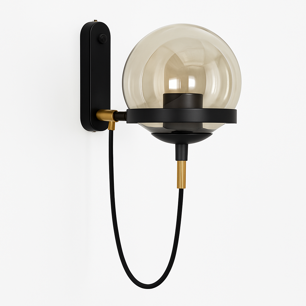 Solyndra | Modern Metal And Glass Globe Minimalist Wall Light