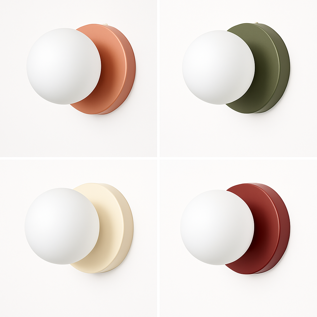 Velistra | Modern Macaron Disc Glass Mini Decorative Wall Light