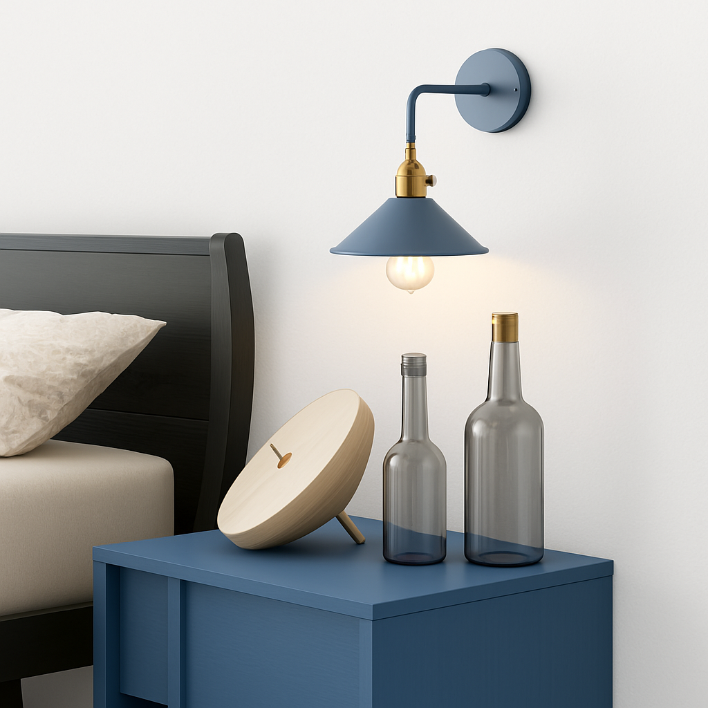 Velmory | Vintage Painted Metal Downward Shade Modern Wall Light