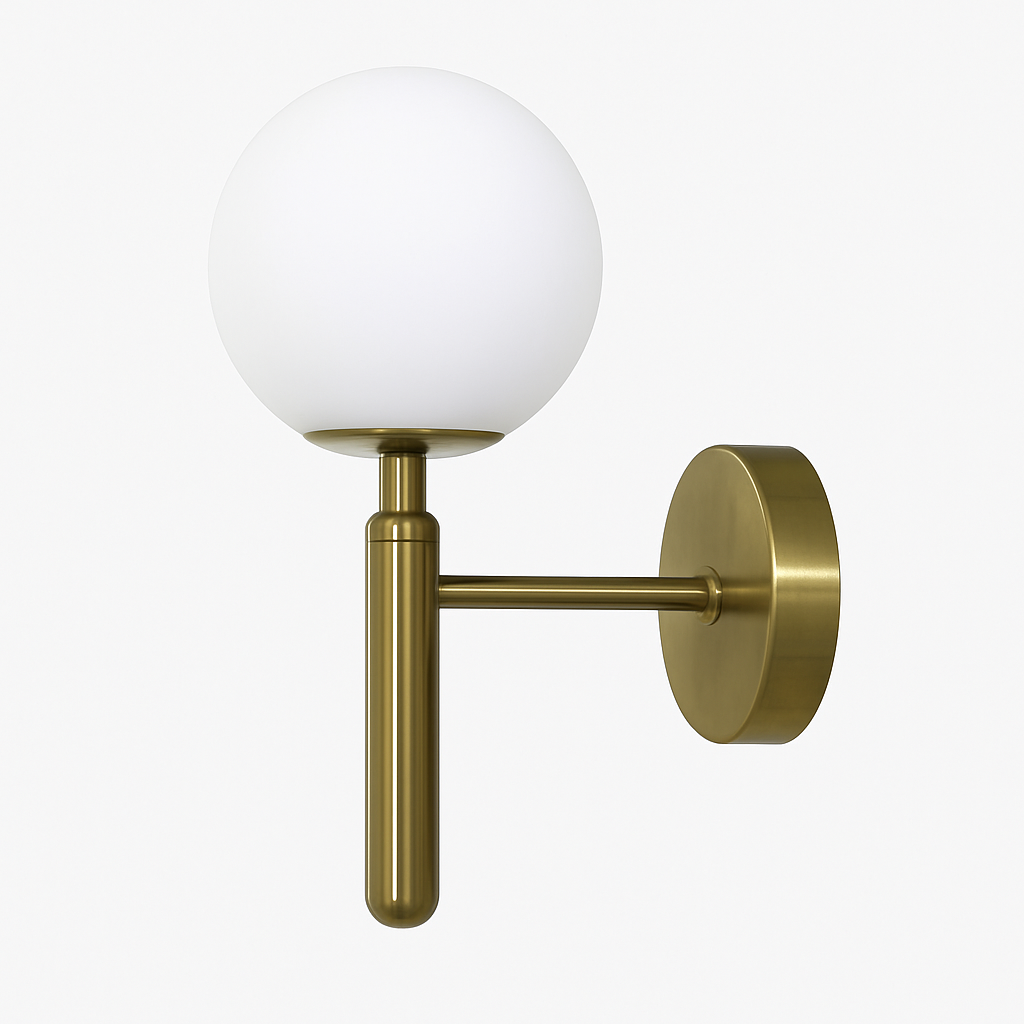 Belgracia | Geometric Orb Transparent Shade Plated Iron Wall Light