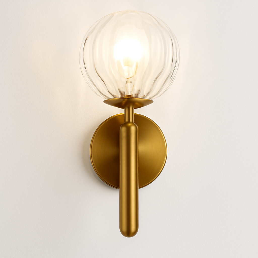 Belgracia | Geometric Orb Transparent Shade Plated Iron Wall Light