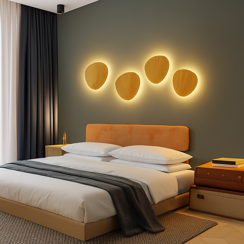 Velithen | Scandinavian Oval Wood Up Down Glass Wall Light