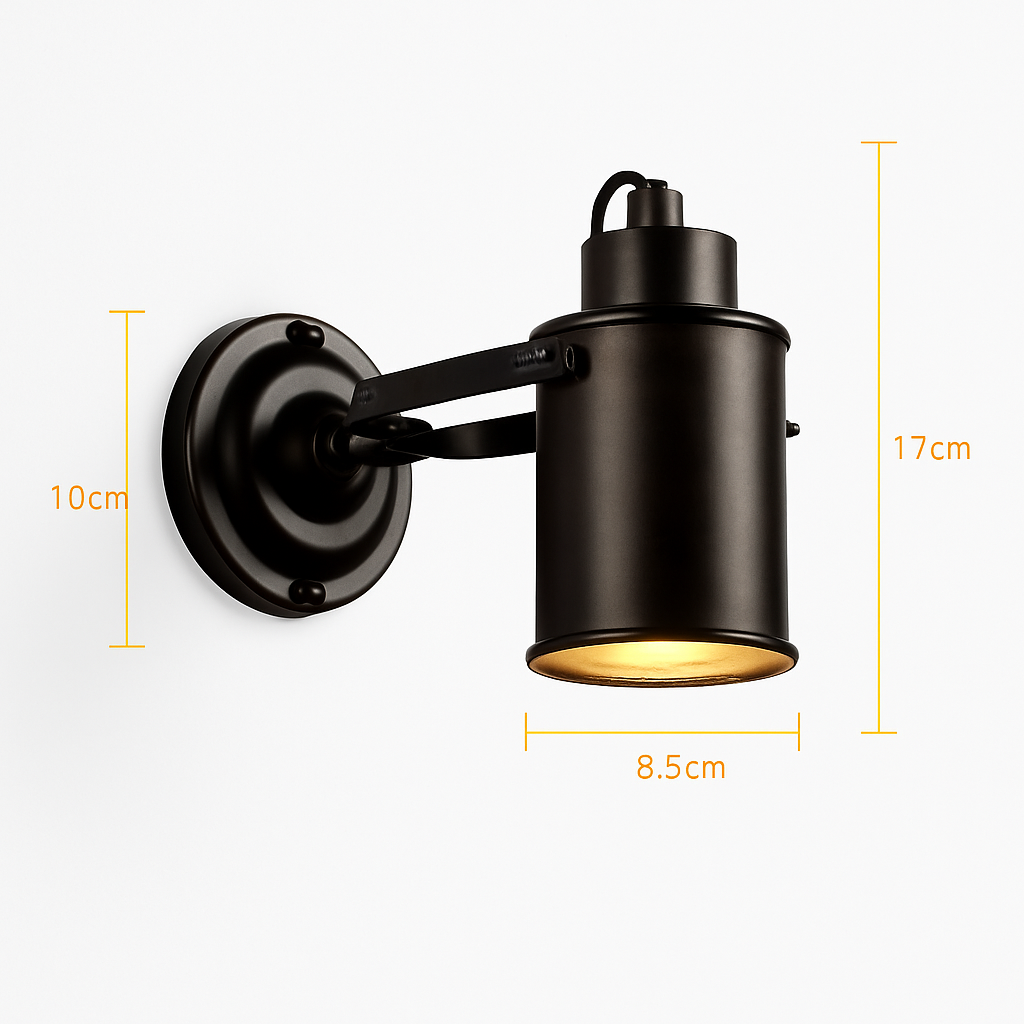 Vesquro | Adjustable Industrial Metal Spot Wall Light Fixture
