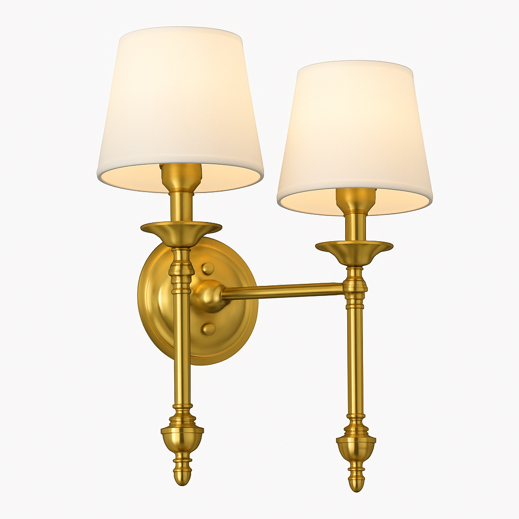 Kelmscott | Contemporary Fluted Metal Wall Light with Fabric Shade