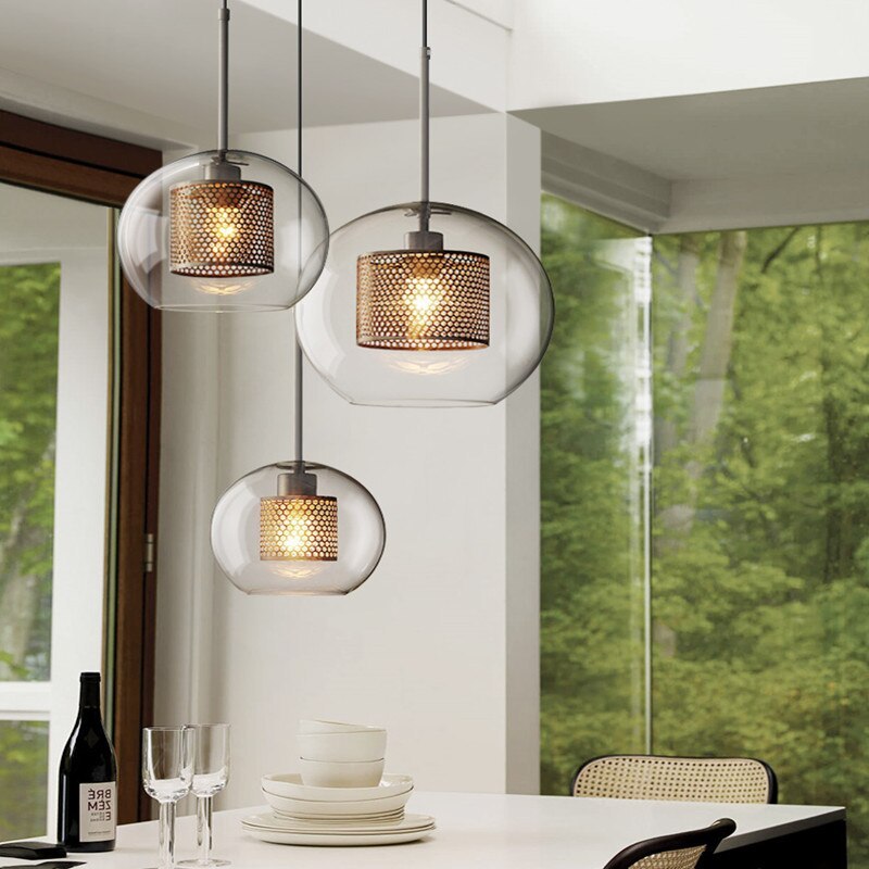 Vaelindor | Sleek Globe Glass Golden Luminaire Pendant Light