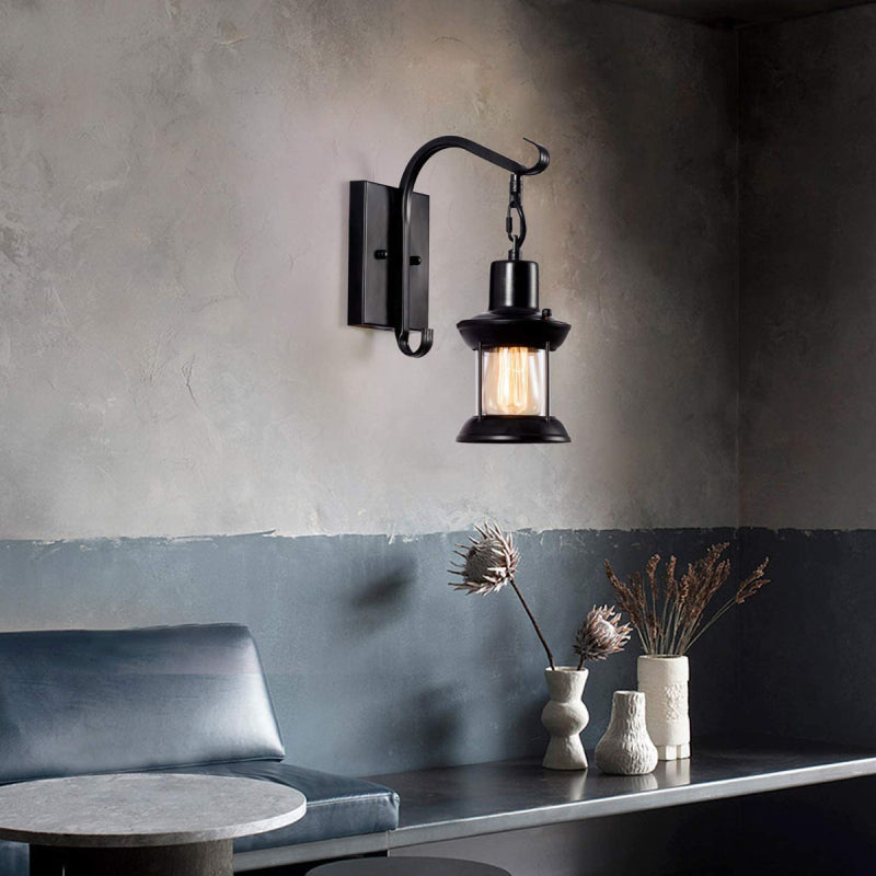 Kolar | Industrial Antique Lantern Style Metal Wall Light