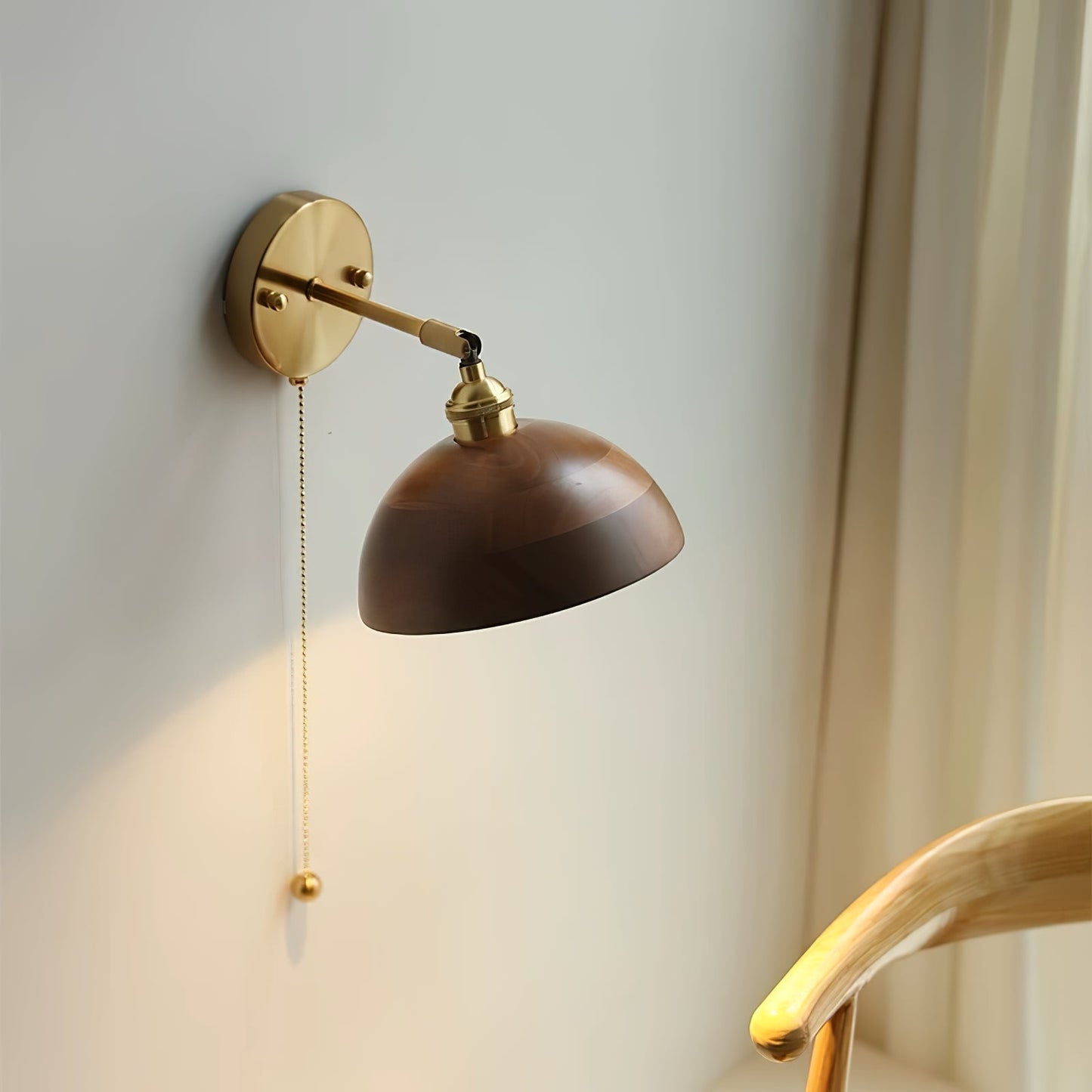 Thorgren | Midcentury Geometric Cone Silhouette Wooden Wall Light
