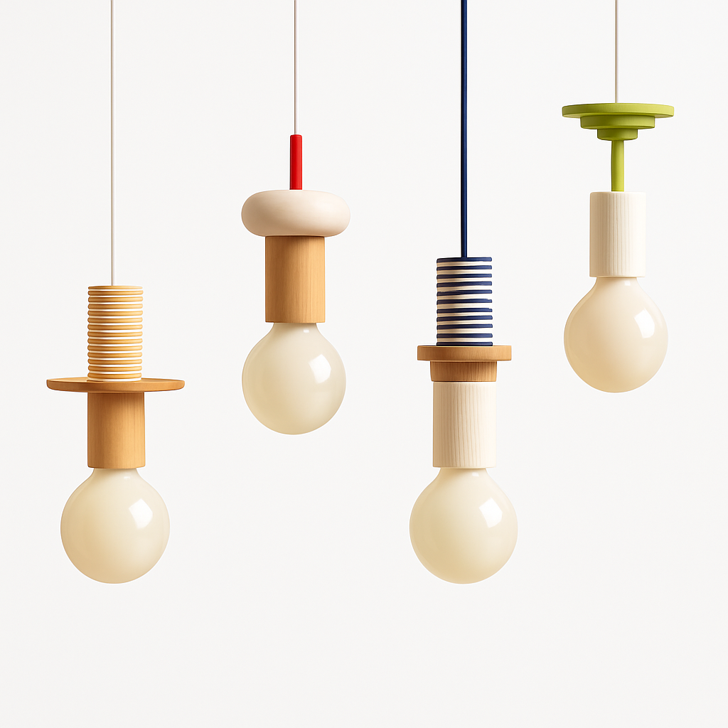 Venrione | Nordic Minimalist Wood Metal Pendant Ceiling Light Fixture