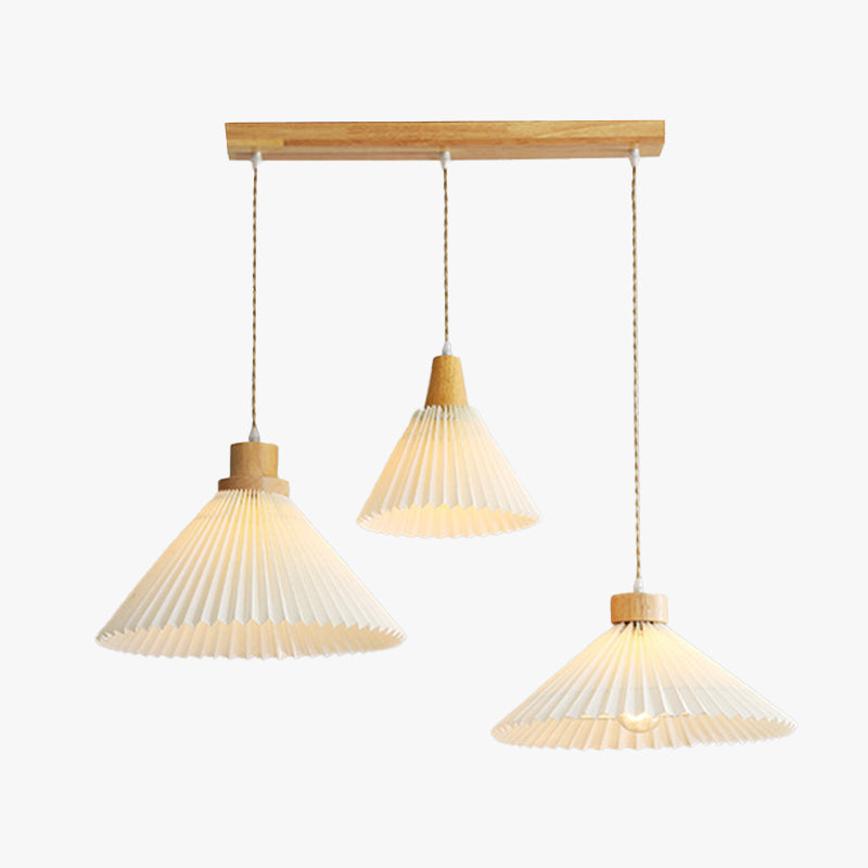 Luvithos | Architectural Cluster Plissé Pleated Timber Pendant Light
