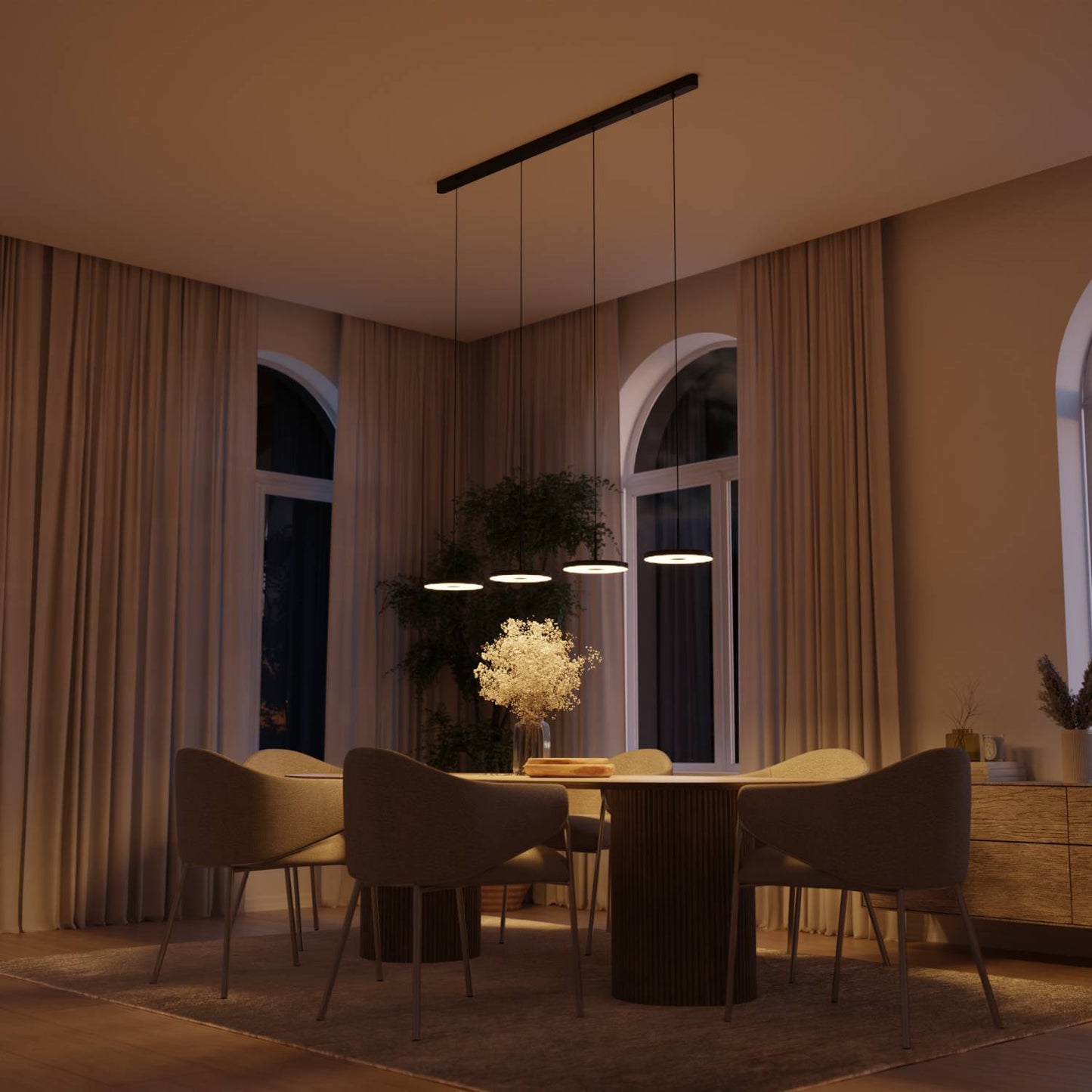 Aero | Modern Dimmable Height Adjustable Saucer Pendant Light