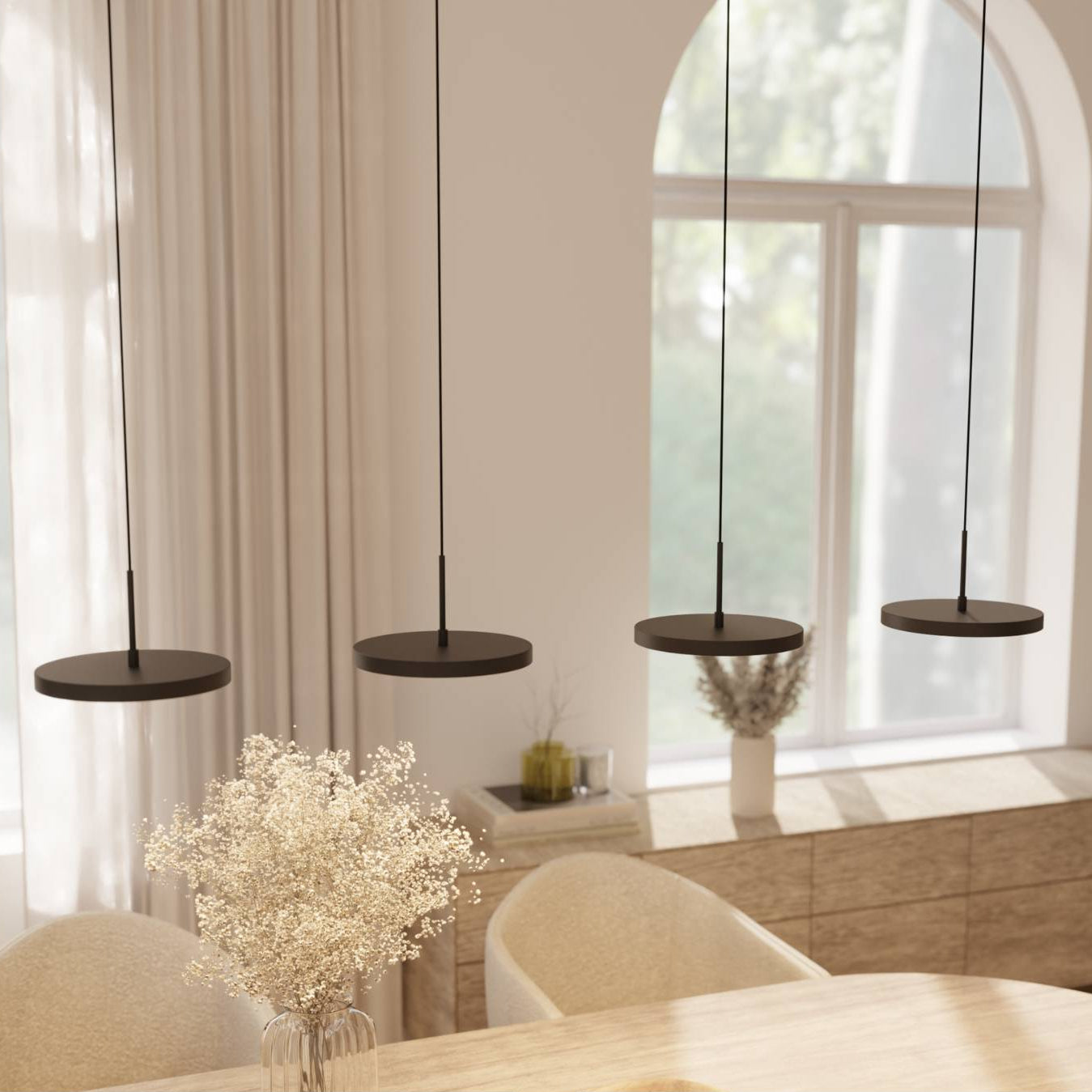 Aero | Modern Dimmable Height Adjustable Saucer Pendant Light