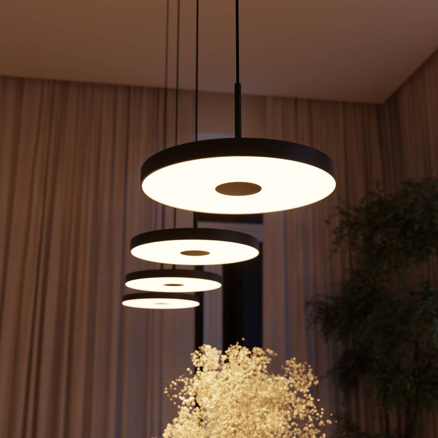 Aero | Modern Dimmable Height Adjustable Saucer Pendant Light