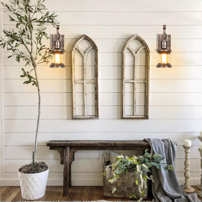 Kolar | Industrial Antique Lantern Style Metal Wall Light