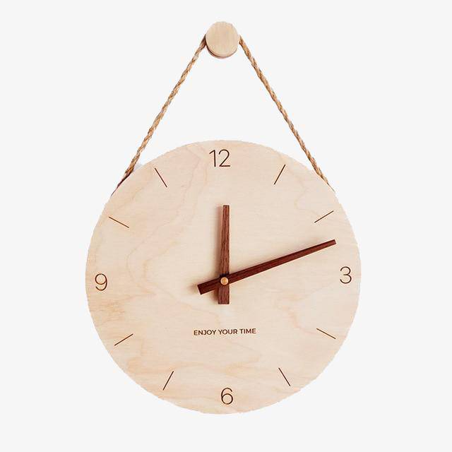 Aelorume | Minimalist Wooden Hanging Round Wall Clock