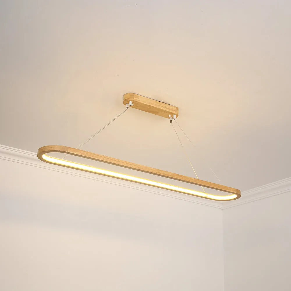 Luvia | Nordic Minimalist Oval Timber Pendant Light