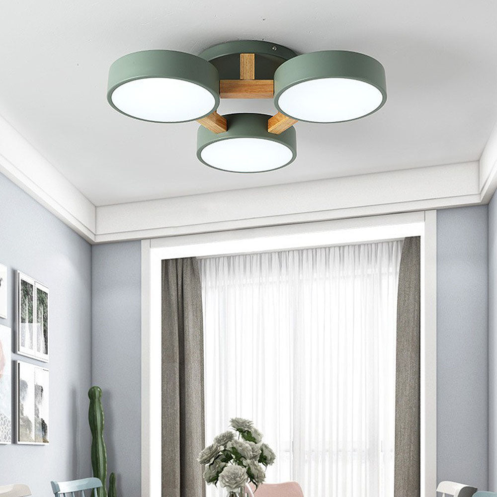 Ligne | Contemporary Geometric Wooden Flush Mount Ceiling Light