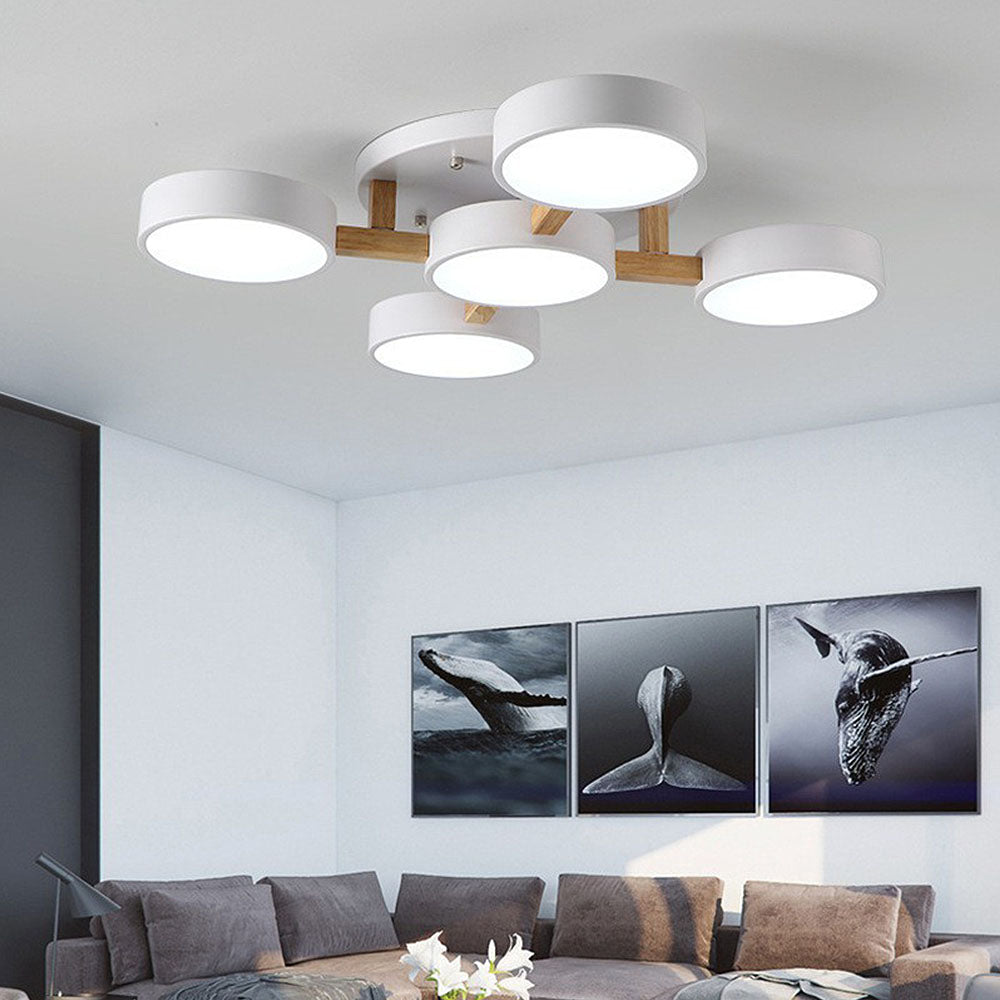 Ligne | Contemporary Geometric Wooden Flush Mount Ceiling Light