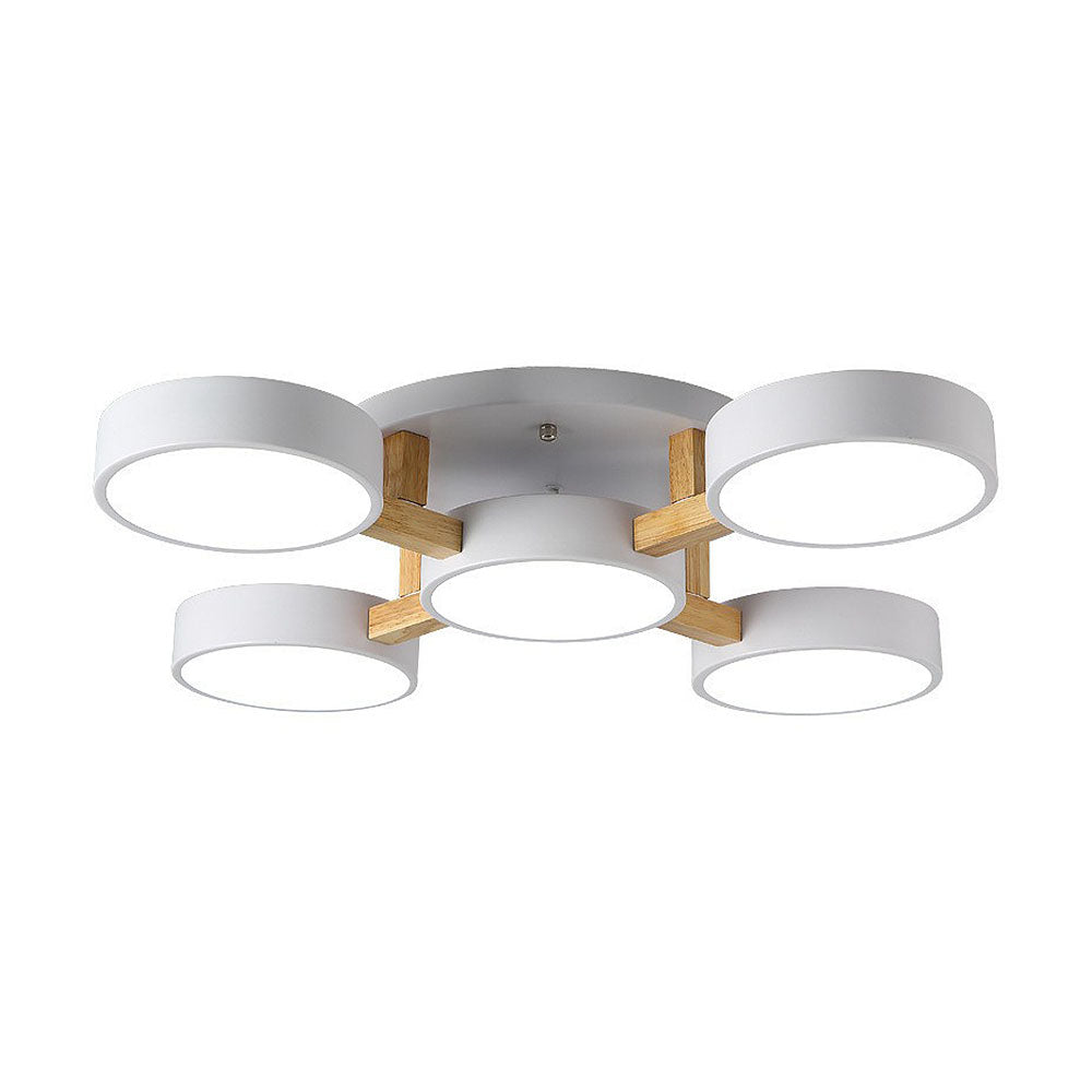 Ligne | Contemporary Geometric Wooden Flush Mount Ceiling Light