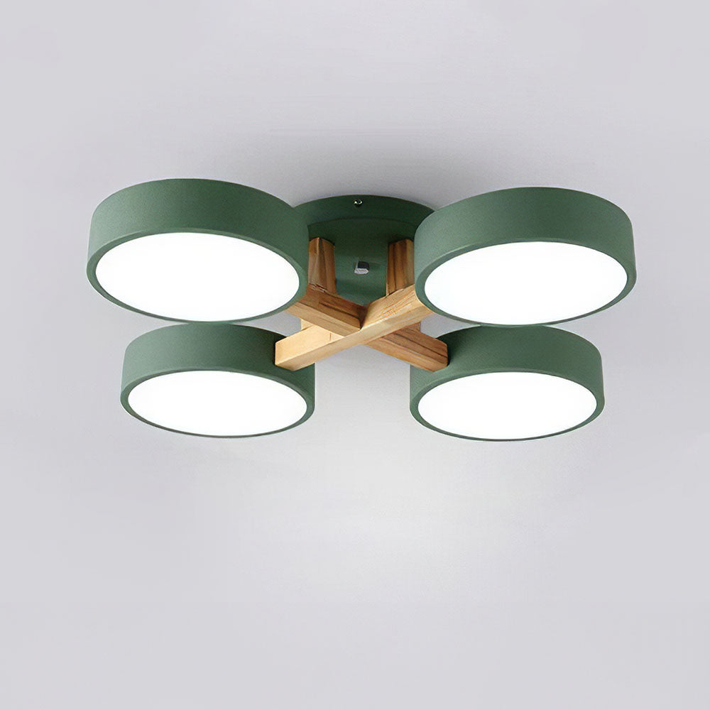 Ligne | Contemporary Geometric Wooden Flush Mount Ceiling Light