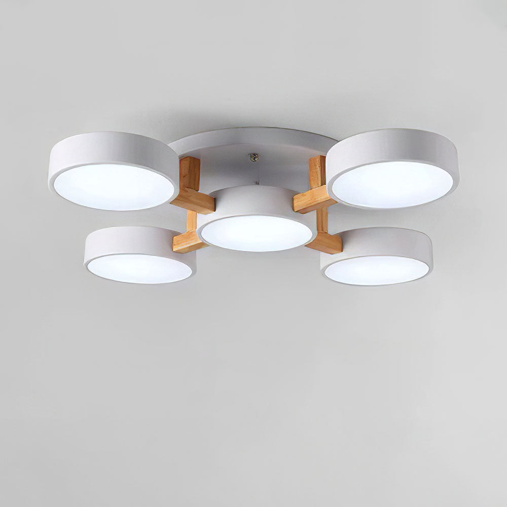 Ligne | Contemporary Geometric Wooden Flush Mount Ceiling Light