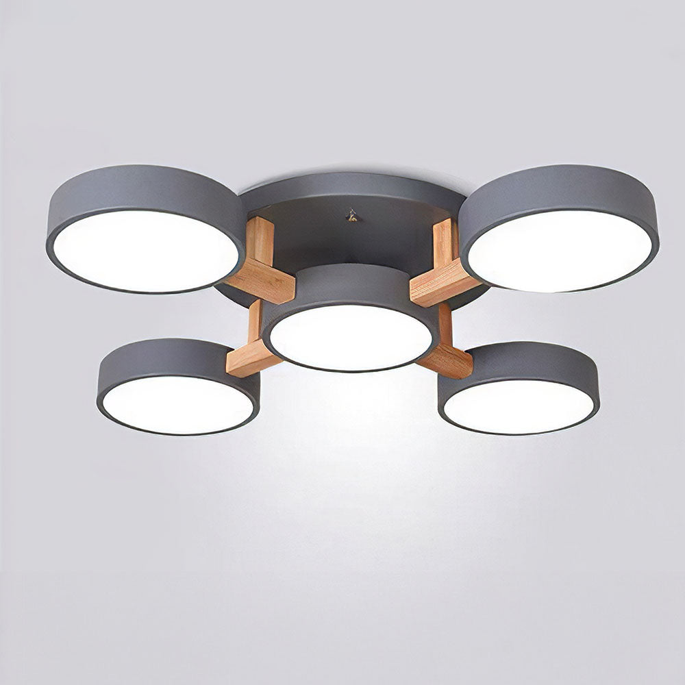 Ligne | Contemporary Geometric Wooden Flush Mount Ceiling Light