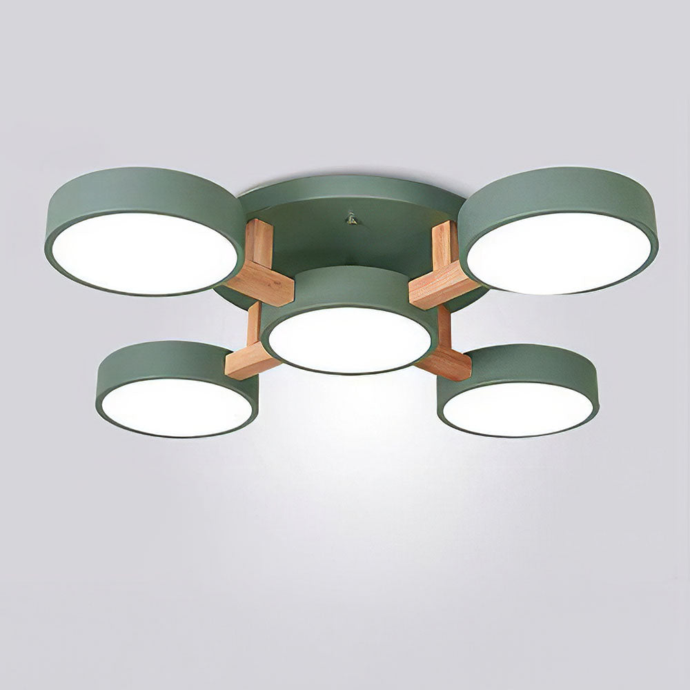 Ligne | Contemporary Geometric Wooden Flush Mount Ceiling Light