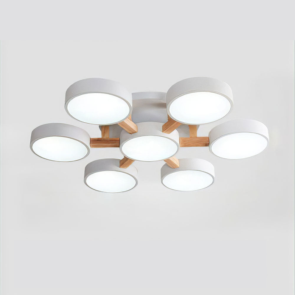 Ligne | Contemporary Geometric Wooden Flush Mount Ceiling Light