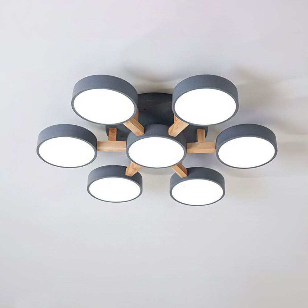 Ligne | Contemporary Geometric Wooden Flush Mount Ceiling Light