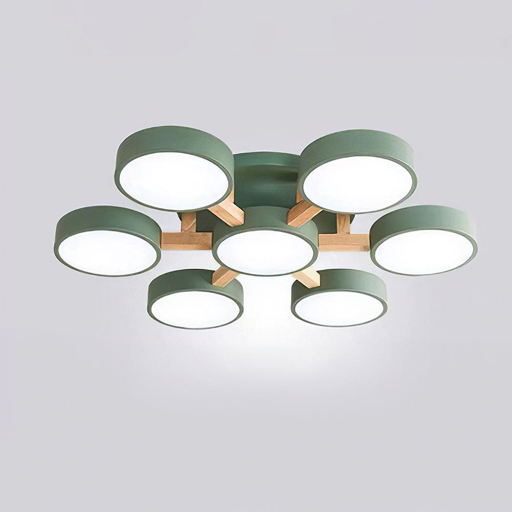 Ligne | Contemporary Geometric Wooden Flush Mount Ceiling Light