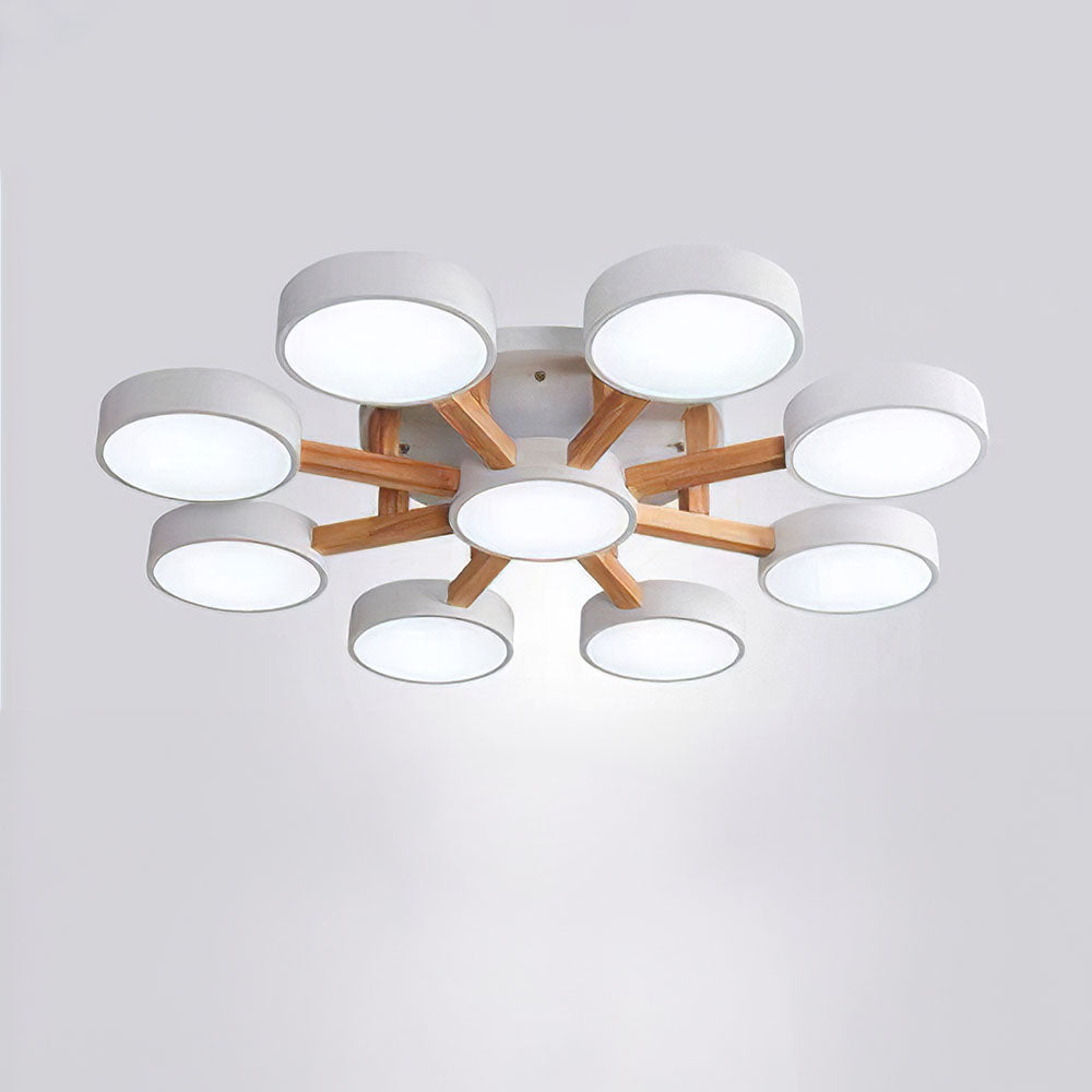 Ligne | Contemporary Geometric Wooden Flush Mount Ceiling Light