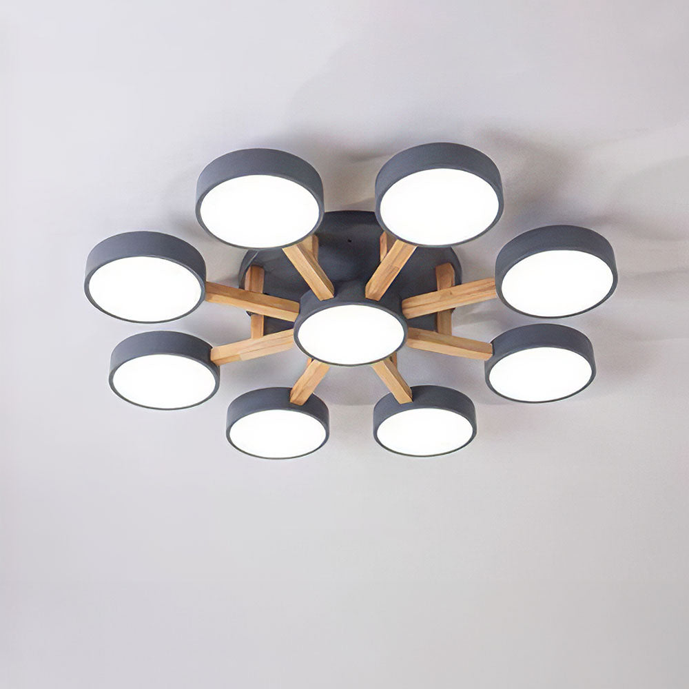 Ligne | Contemporary Geometric Wooden Flush Mount Ceiling Light