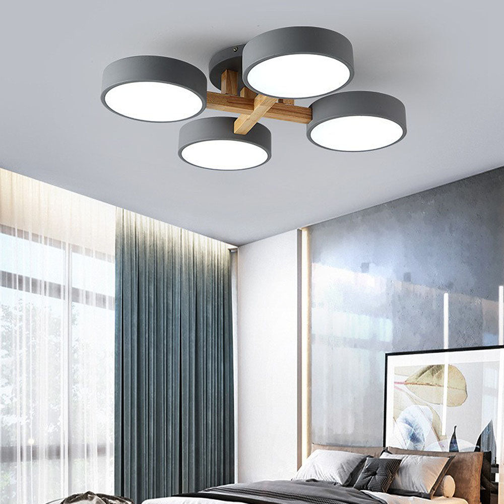 Ligne | Contemporary Geometric Wooden Flush Mount Ceiling Light