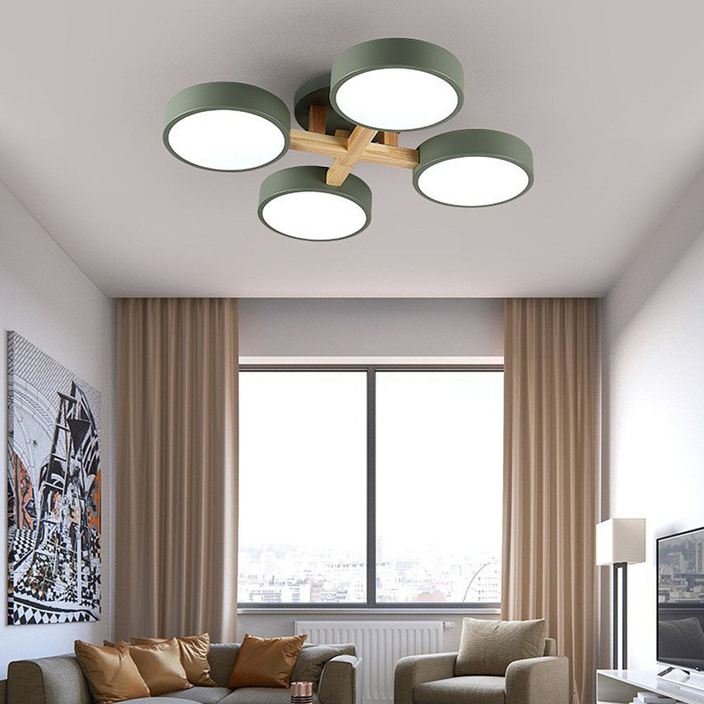 Ligne | Contemporary Geometric Wooden Flush Mount Ceiling Light