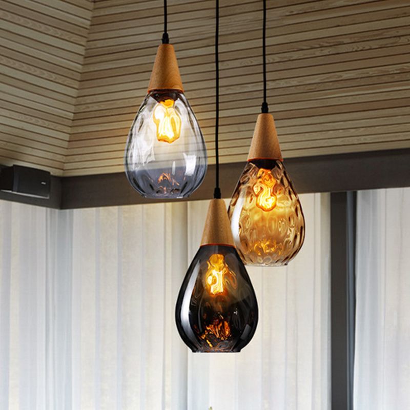 Niris | Minimalist Teardrop Textured Glass Pendant Light
