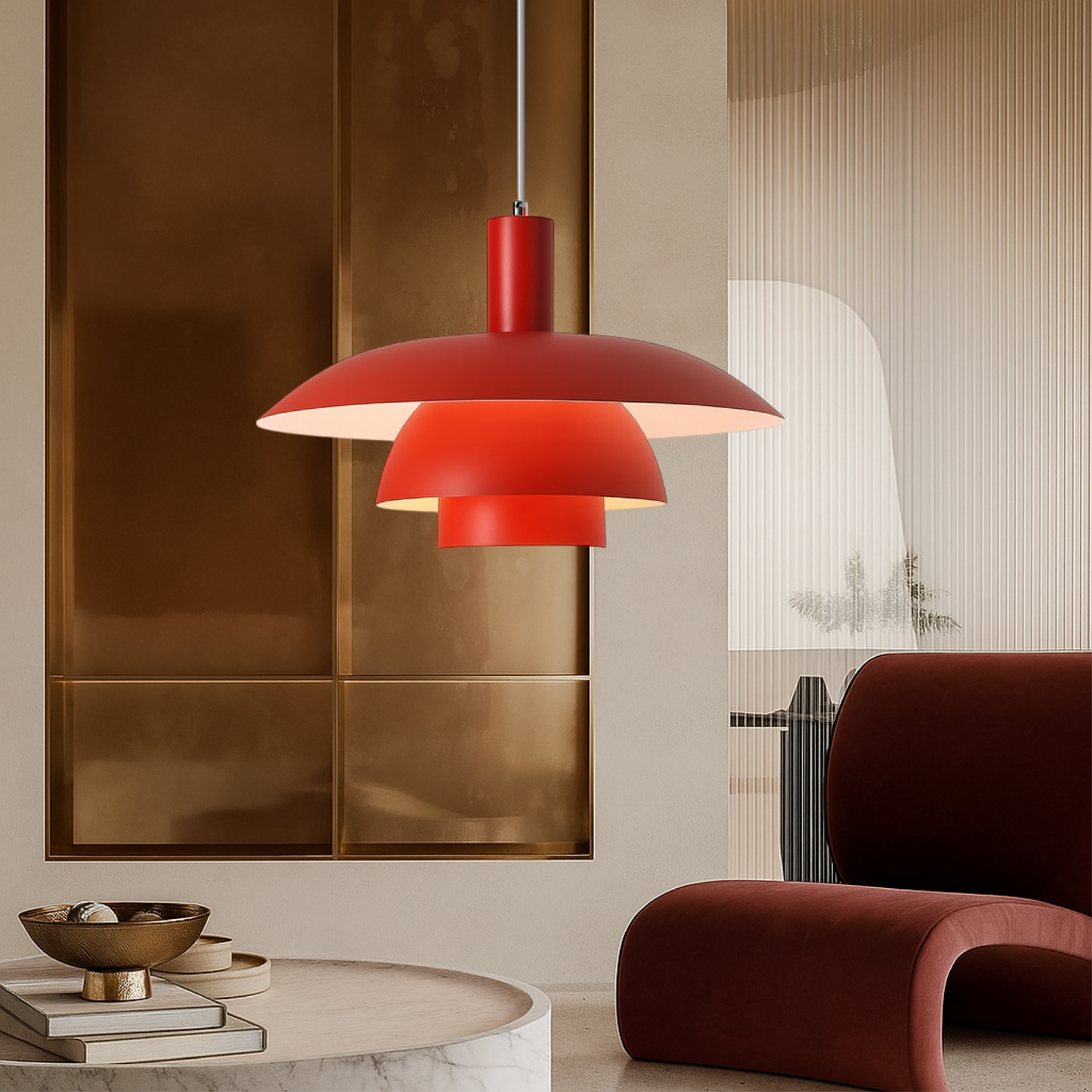 Dania | Minimalist Danish Style Layered Metal Pendant Light