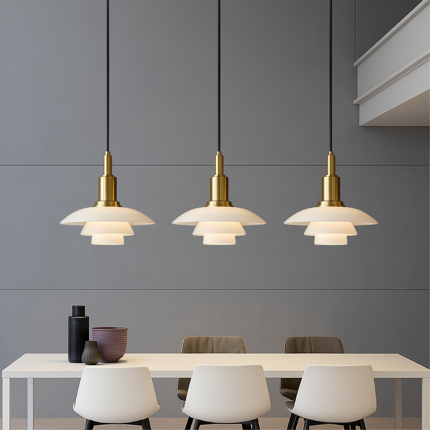 Alvar | Scandinavian Layered Shade Pendant Light