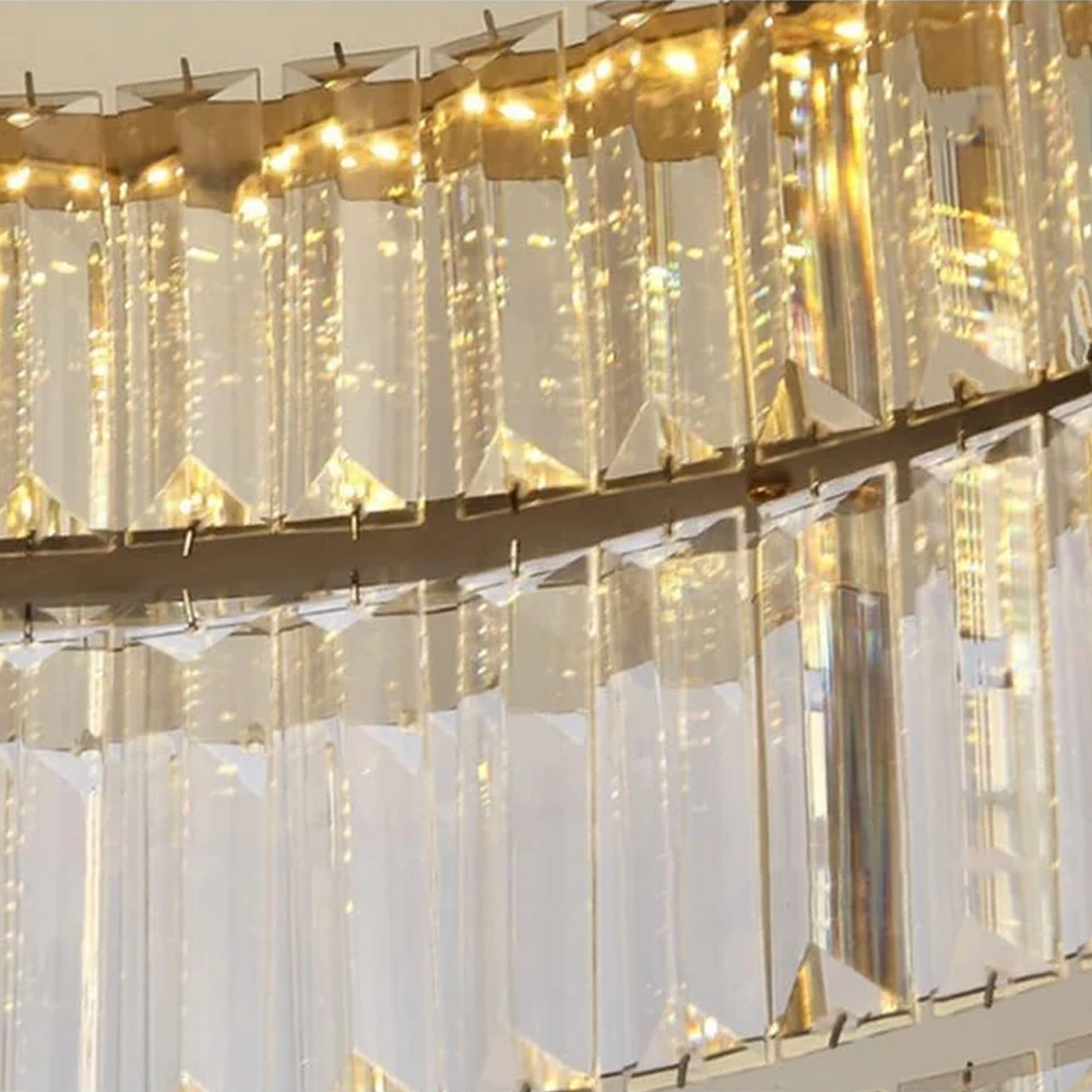 Aure | Elegant Golden Crystal Ring Ceiling Light
