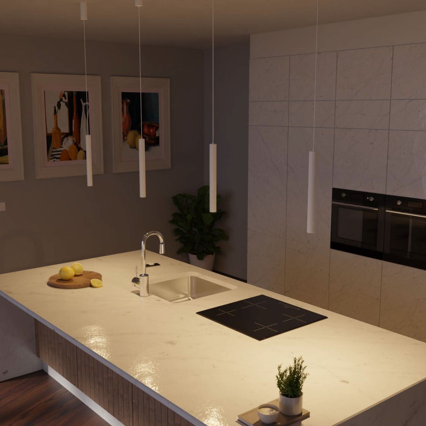 Cylia | Minimalist Cylinder Pendant Light with Adjustable Height