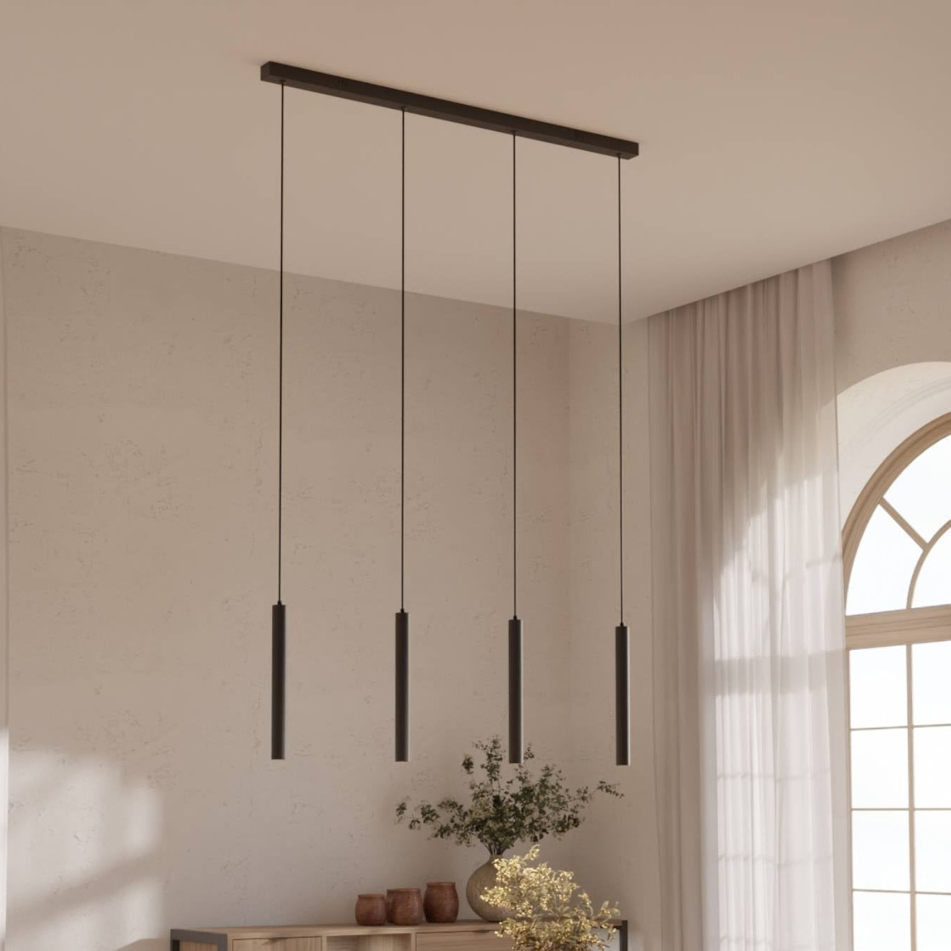 Novis | Smart LED Linear Pendant Light With Cylindrical Heads