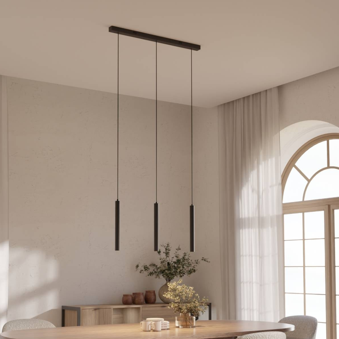 Novis | Smart LED Linear Pendant Light With Cylindrical Heads