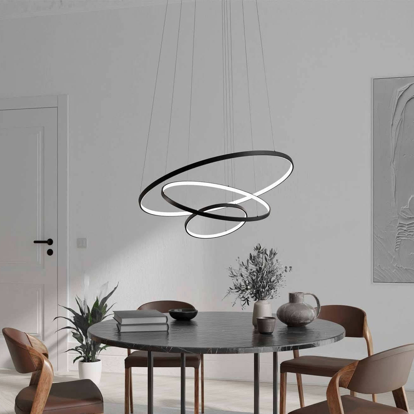 Orbis | Floating Triple Ring Pendant Light with Adjustable Height